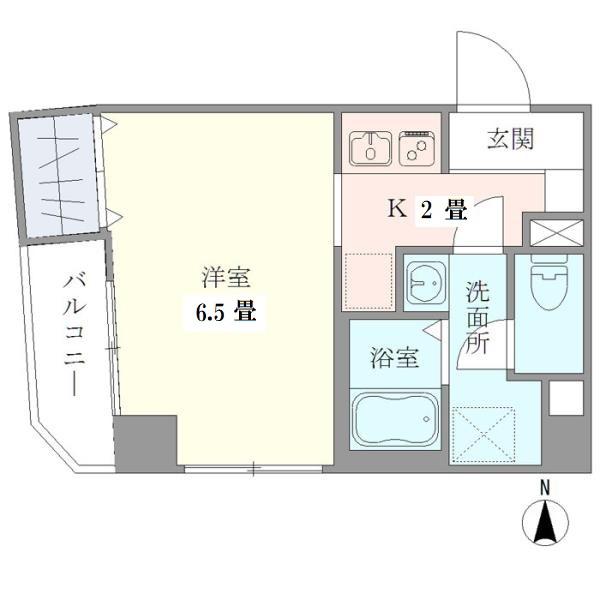 壹番館 濵野(1K/2階)の間取り写真
