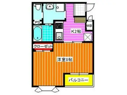 ル・トレンティーナ(1K/2階)の間取り写真