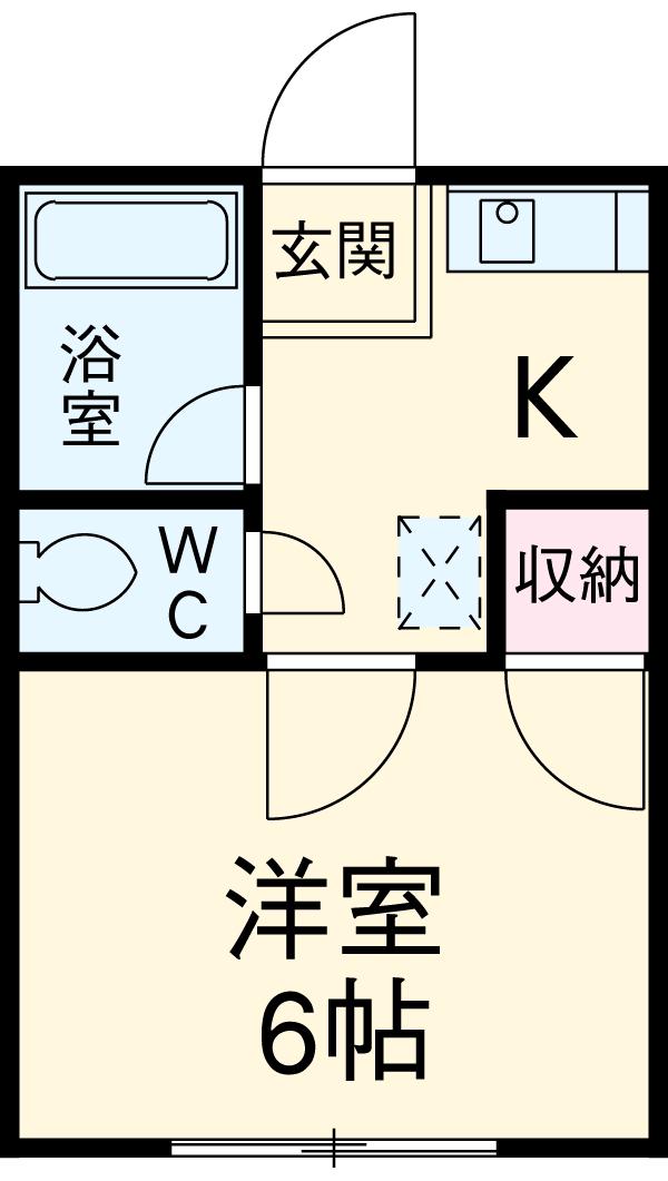 ワカシマハイム(1K/1階)の間取り写真
