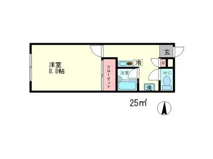 ティンカーベル(1K/2階)の間取り写真