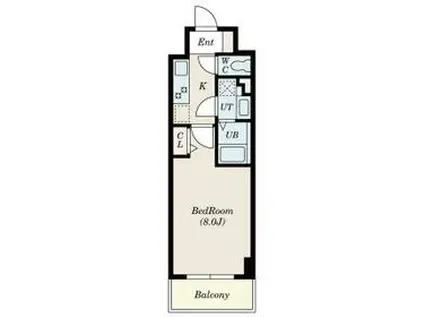 S-FORT湘南平塚(1K/4階)の間取り写真