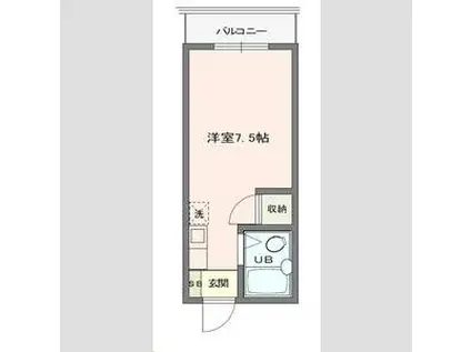 サンヒルズ新座(ワンルーム/1階)の間取り写真