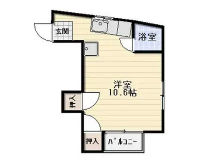 ロイヤルマンションA(ワンルーム/3階)の間取り写真