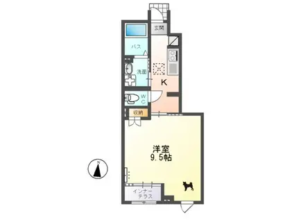 エスポア234(1K/1階)の間取り写真