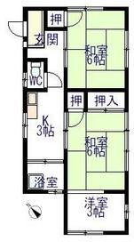 北村荘(3K/1階)の間取り写真
