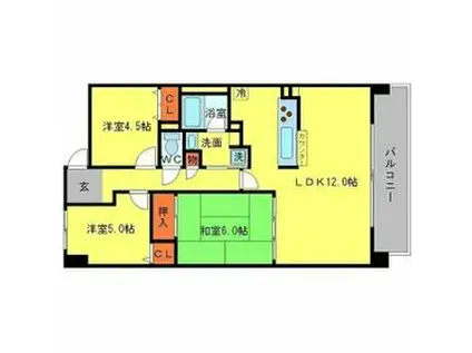 MINOO HILLS(3LDK/1階)の間取り写真