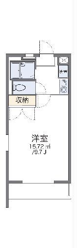 レオパレスクール(1K/1階)の間取り写真