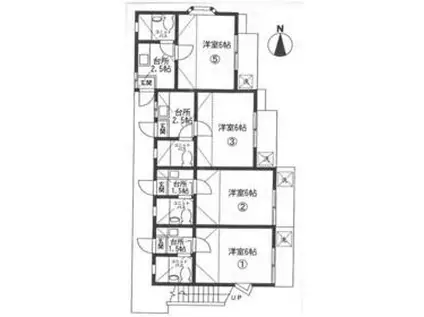 ブルーコスモス(1K/1階)の間取り写真