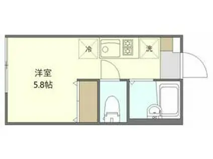 RABBIT HUTCH Ⅱ (ワンルーム/1階)の間取り写真