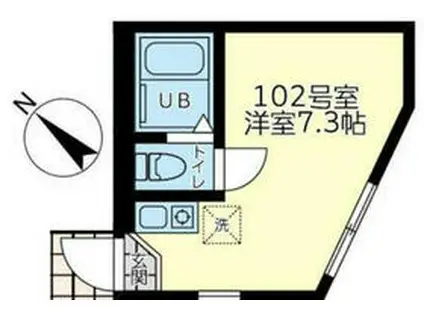 ユナイト七島パンナロード(1K/1階)の間取り写真