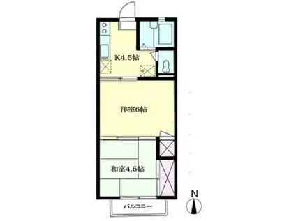 ハイツローレル(2K/1階)の間取り写真