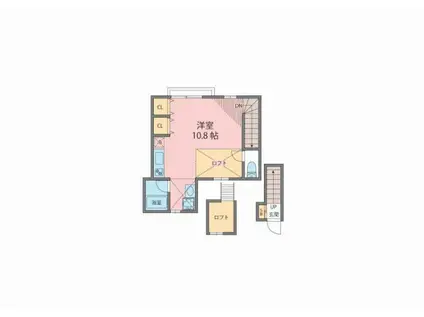 ALICE BERRY Ⅱ(ワンルーム/2階)の間取り写真