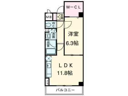 メゾンタナカⅢ(1LDK/1階)の間取り写真