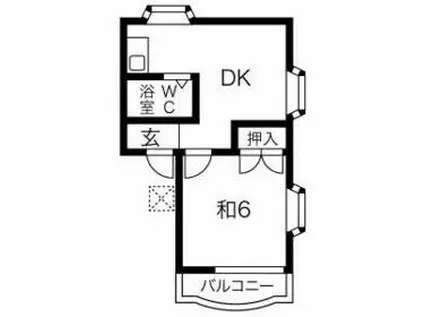 メゾンヒルサイド(1DK/1階)の間取り写真