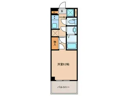 シーサイドラフィーネ(1K/3階)の間取り写真