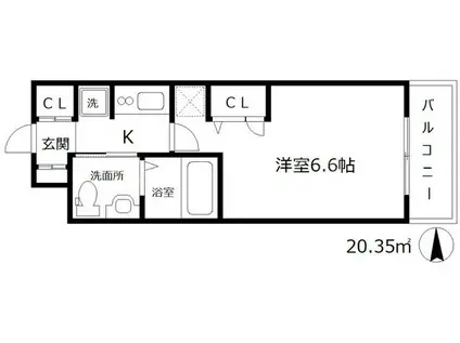 アーデンタワー本町イースト(1K/11階)の間取り写真
