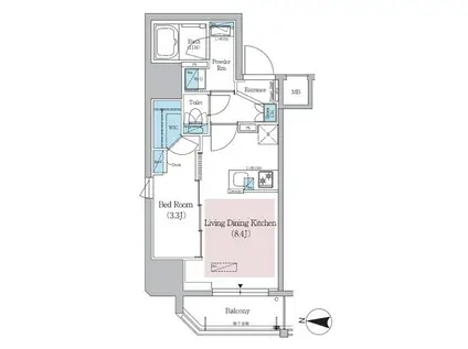 アーバネックス錦糸公園(1LDK/5階)の間取り写真
