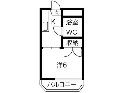 松原ハイツ(1K/2階)の間取り写真