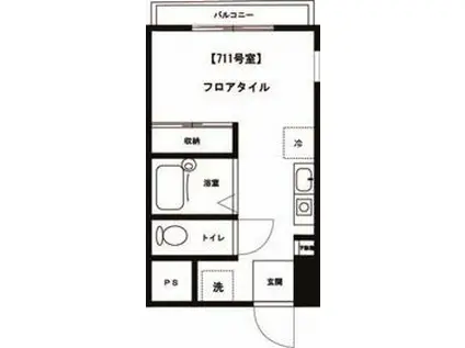 三田高島平第3コーポ(ワンルーム/7階)の間取り写真