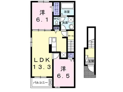 ランドールⅠ(2LDK/2階)の間取り写真