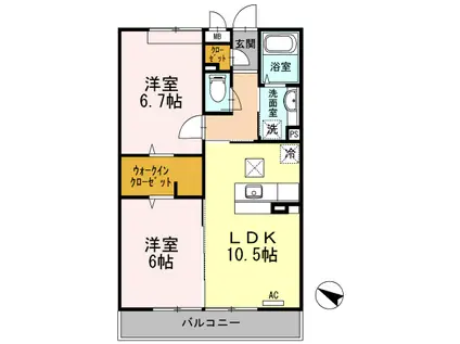 メゾン さくら けやき さくら(2LDK/1階)の間取り写真