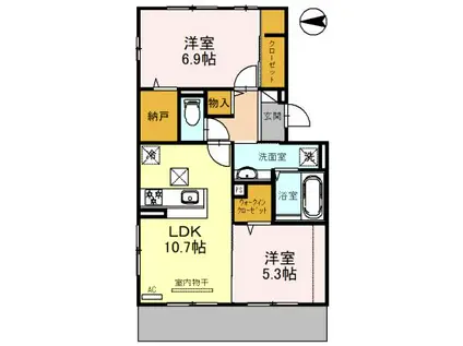 D-ROOM折戸町(2LDK/1階)の間取り写真