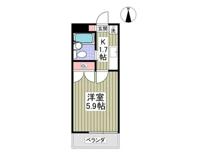 メゾン兵庫塚(1K/2階)の間取り写真