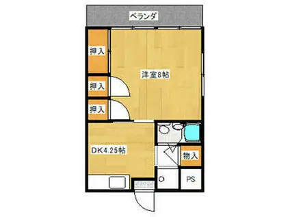 福島マンション(1DK/2階)の間取り写真