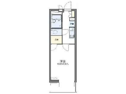 レオパレスアドバンストライフ(1K/2階)の間取り写真
