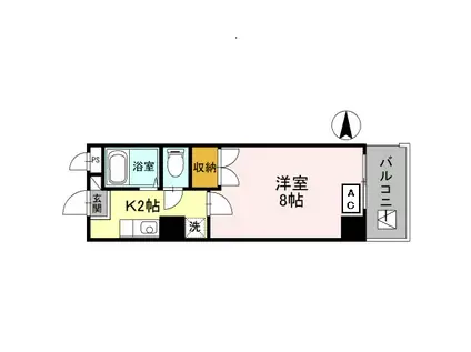 コモド・エスペシオ勝山(1K/5階)の間取り写真