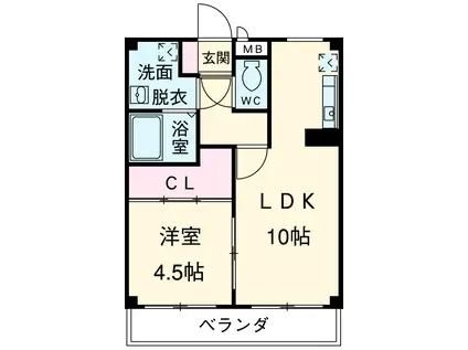 シトロンビレッジ(1K/3階)の間取り写真