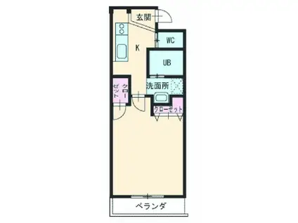 シティハイツ妙音(1K/5階)の間取り写真