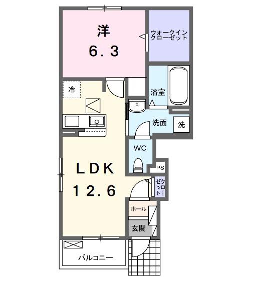 プラーンドルⅩⅤ(1LDK/1階)の間取り写真