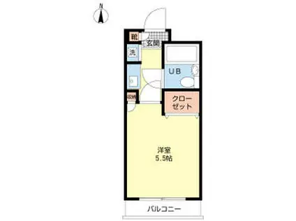 スカイコート宮崎台第2(1K/3階)の間取り写真