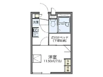 レオパレスM&M(1K/1階)の間取り写真