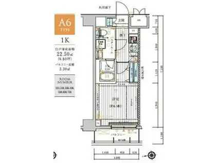 メインステージ元住吉(1K/1階)の間取り写真