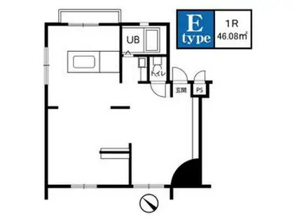 千里園マンション(ワンルーム/4階)の間取り写真