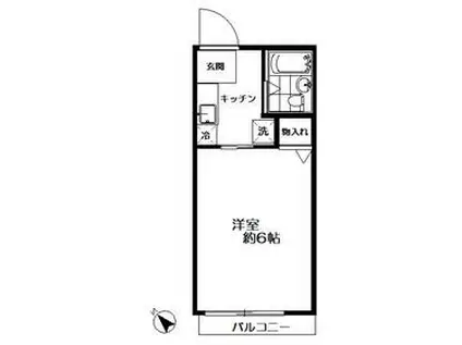 ハイムコルバン(ワンルーム/2階)の間取り写真