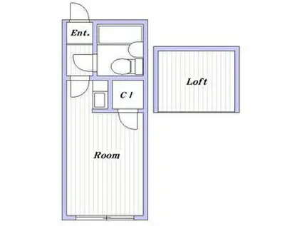 ガーデンハイツ平潟(ワンルーム/2階)の間取り写真