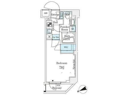 アジールコート山手動坂(1K/6階)の間取り写真