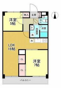 グランピエール(2LDK/4階)の間取り写真
