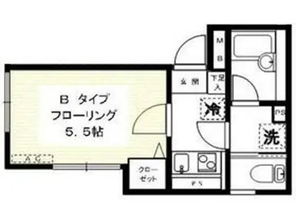 ソル・レヴェンテ高円寺Ⅱ(1K/2階)の間取り写真