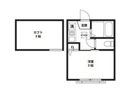 G・Aヒルズ星川(1K/1階)の間取り写真