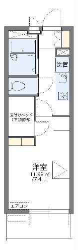レオパレスレオーノⅡ(1K/2階)の間取り写真