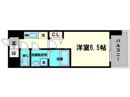 レジュールアッシュ桜宮リバーコート(1K/1階)の間取り写真