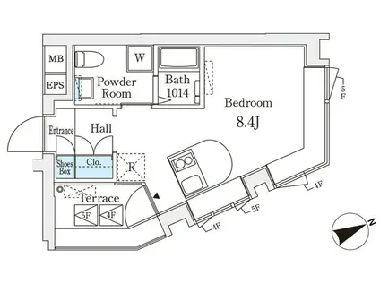 コージーコート四谷坂町(ワンルーム/4階)の間取り写真