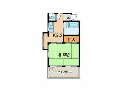 コーポ西岡(1K/2階)の間取り写真