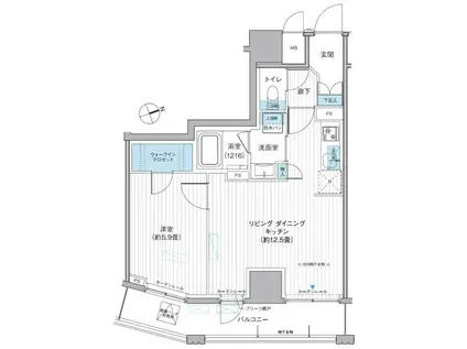 栖-すみか-浅草蔵前(1LDK/5階)の間取り写真