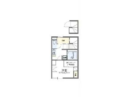 レオパレスクプクプ Ⅱ(1K/2階)の間取り写真