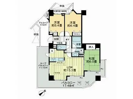 レクセルマンション西国分寺(3LDK/12階)の間取り写真